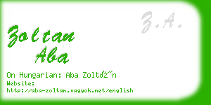 zoltan aba business card